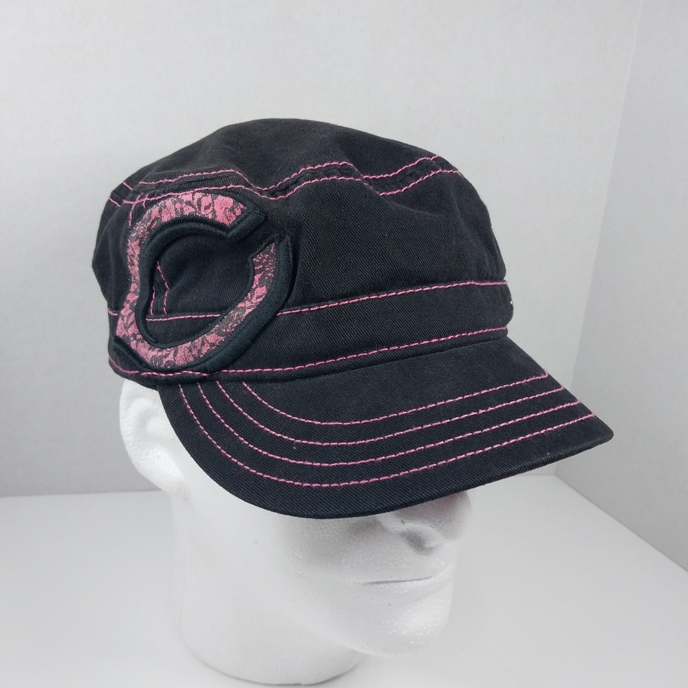 New Era Cincinnati Reds Adjustable Black Pink Canvas NLB Cadet Style Hat Cap